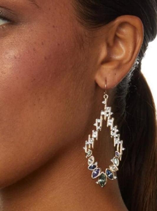 Navette Crystal Spiked Wire Earrings