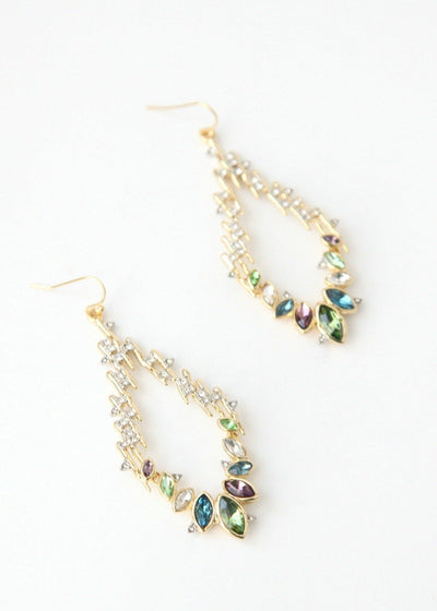 Navette Crystal Spiked Wire Earrings