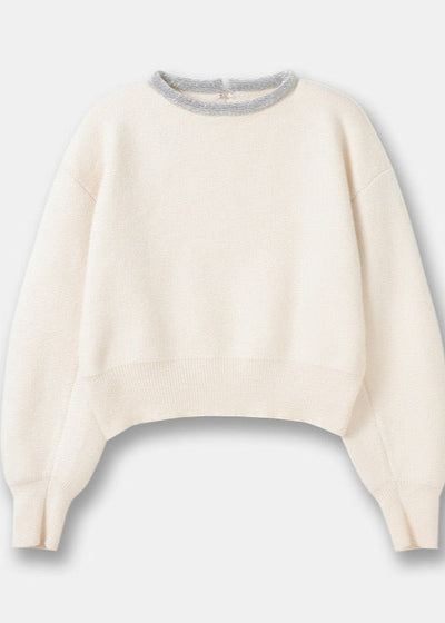 Embellished Neckline  Wool Jumper