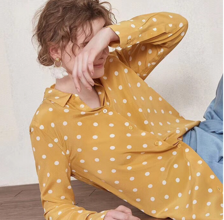 Polka Dot Silk Shirt
